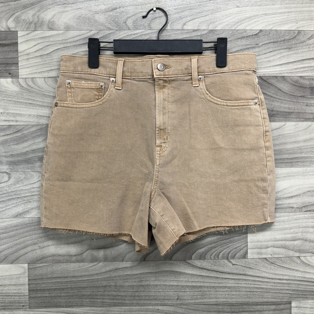 Gap Cut Off Shorts Women's Size 30|10 R Beige Denim Stretch High Rise 4" Inseam